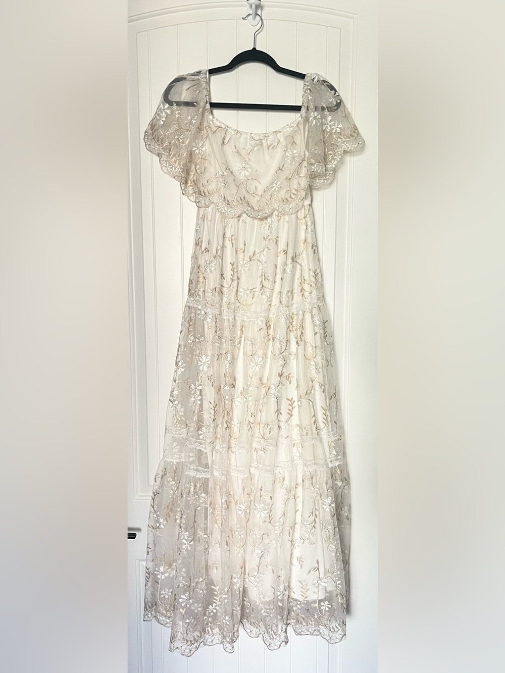 Baltic Born Lace Tiered Maxi Dress in Ivory